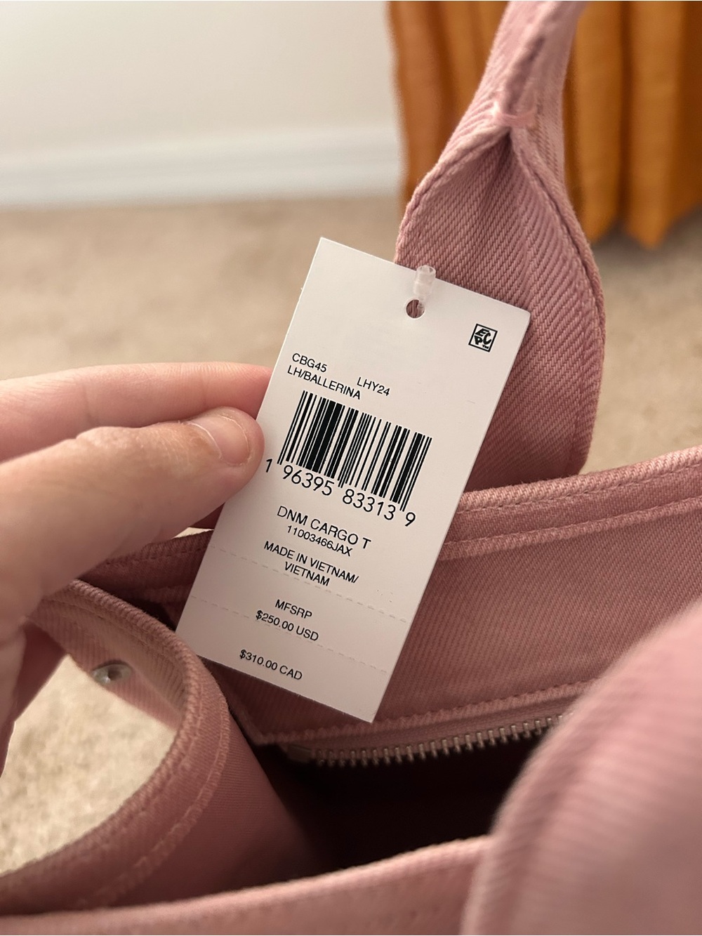 NWT Coach Denim Cargo Tote in Ballerina Pink - Picture 2 of 7